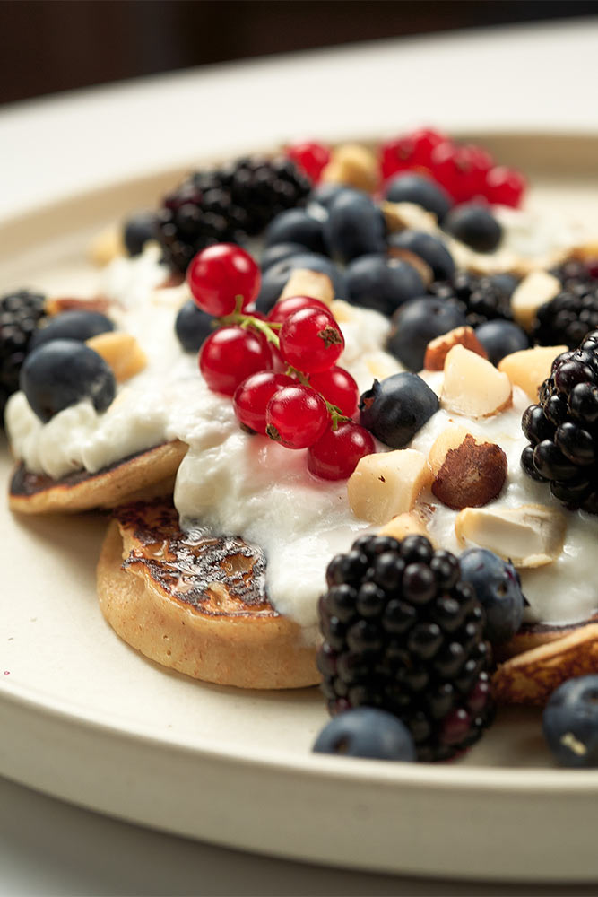 Pełnoziarniste pancakes na skrzyrze waniliowym